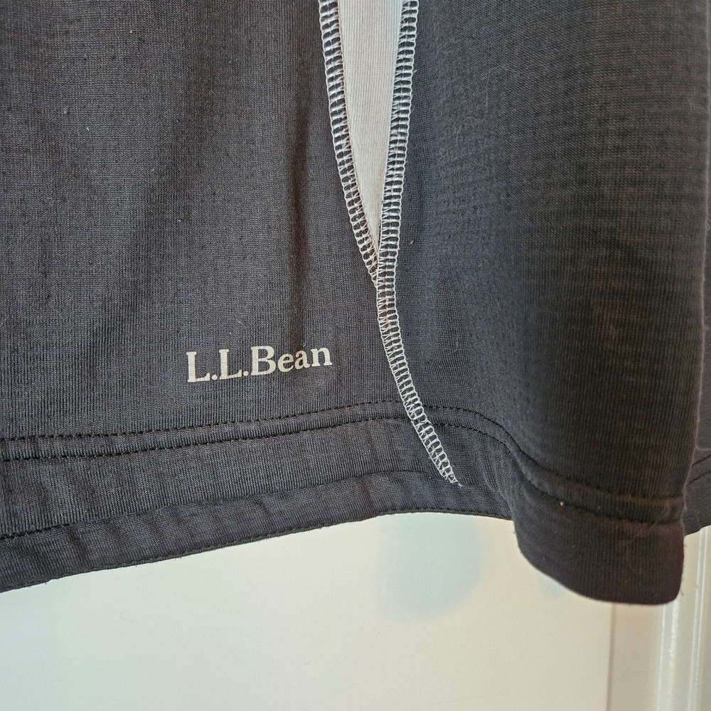LL Bean Quarter Zip Sweatshirt Mens‎ Medium Black Gray Hiking Outdoors Gorpcore - Picture 5 of 8